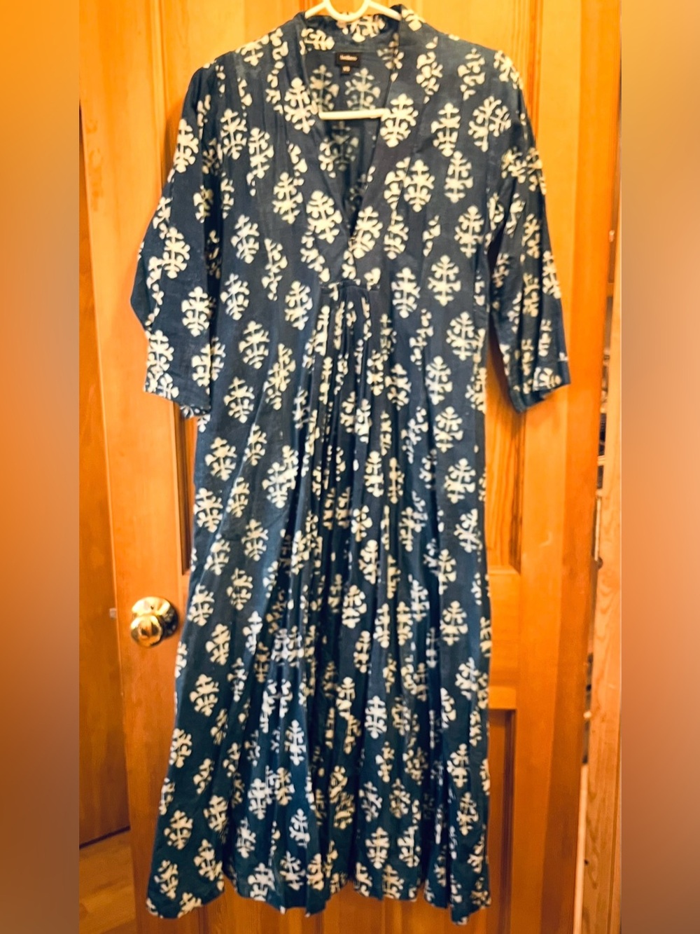 Indigo Blue Midi Dress in Indian Cotton